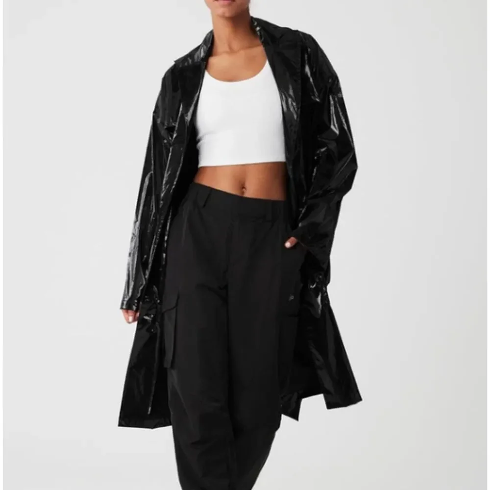 Alo yoga NEW Metallic Break Line Trench black XS